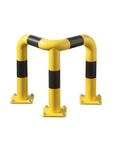 BARRIERE PROTECTION ANGLE Ø 89 MM JAUNE/NOIR SUR PLATINES