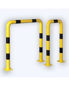 BARRIERE PROTECTION DROITE Ø 89 MM JAUNE/NOIR SUR PLATINES