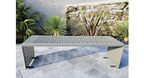 Banc sans dossier en acier Wellington - 150 cm