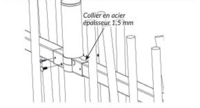 POTEAU CLOTURE BARREAUDEE LINEATOIRE 200CM ET 2 COLLIERS