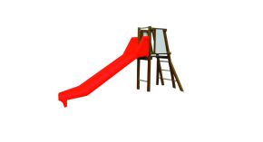 Toboggan avec plateforme en bois