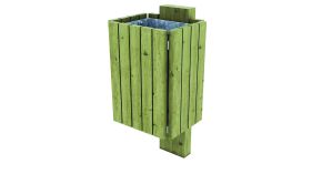 Poubelle d'extérieur bois et acier galvanisé Bayonne - De 25 L à 60 L