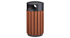 Corbeille urbaine 60L en acier et aluminium