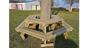 Table pique-nique en bois Merida - Contour d'arbre