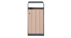 Poubelle ext&eacute;rieure acier et HPL Munich - 110 L