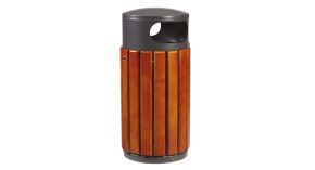 Poubelle extérieure acier bois Shangaï - 40 L ou 60 L