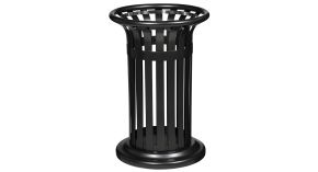 Poubelle acier ronde Jakarta – Fixation au sol - 60 L