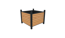 JARDINIERE ARBOUSIER ACIER/COMPACT CARREE