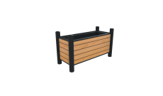 JARDINIERE ARBOUSIER ACIER/COMPACT RECTANGULAIRE