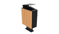 CORBEILLE LOUISIANE ACIER / HPL EFFET LAMES 