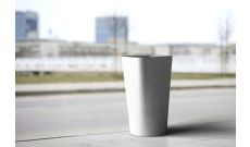 Poubelle urbaine béton blanc sablé – 100 L