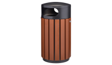 Corbeille urbaine 60L en acier et aluminium