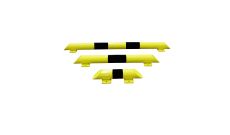 BUTEE DE PROTECTION DROITE INDUSTRIE Ø76 MM JAUNE ET NOIR