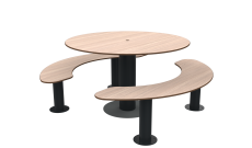 ENSEMBLE LOUISIANE ACIER / HPL PLEIN 6 PLACES