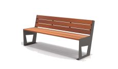 Banc extérieur acier bois Riga - 180cm - Avec ou sans dossier