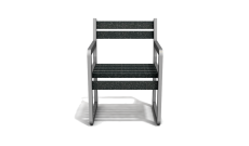 Fauteuil urbain avec accoudoirs - Plastique recyclé - 60 cm