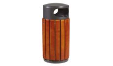 Poubelle extérieure acier bois Shangaï - 40 L ou 60 L 