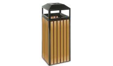 Poubelle extérieure acier bois carrée Olten – 70 L ou 90 L